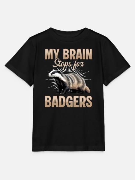 Funny Animal Badger - Stanley/Stella Kinder T-Shirt MINI CREATOR  - Schwarz