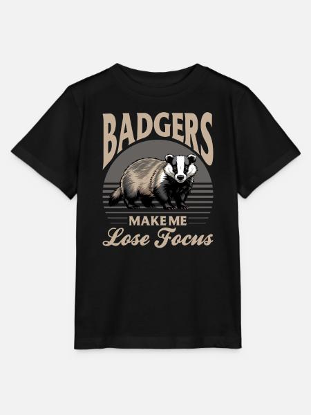 Funny Animal Badger - Stanley/Stella Kinder T-Shirt MINI CREATOR  - Schwarz