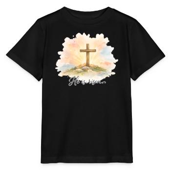 Auferstehung He is Risen Ostern Jesus - Stanley/Stella Kinder T-Shirt MINI CREATOR  - Schwarz - Vorne - Mikhail (115cm)