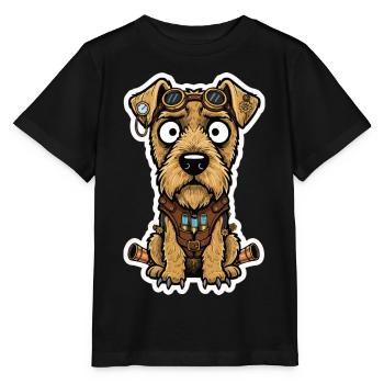 Steampunk Terrier Dog Propulsion and Vials - Stanley/Stella MINI CREATOR Kids’ T-Shirt - black - Front - Mikhail (115cm)