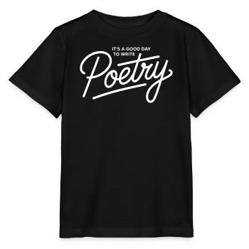 Poetry Script on Black Tee - Stanley/Stella MINI CREATOR Kids’ T-Shirt - black - Front - Mikhail (115cm)