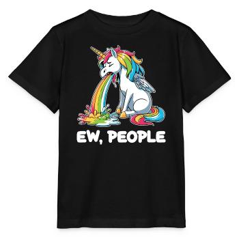 Rainbow Unicorn Spits Rainbow - Stanley/Stella MINI CREATOR Kids’ T-Shirt - black - Front - Mikhail (115cm)