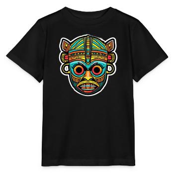 Bunte Stammesmaske - Stanley/Stella Kinder T-Shirt MINI CREATOR  - Schwarz - Vorne - Mikhail (115cm)