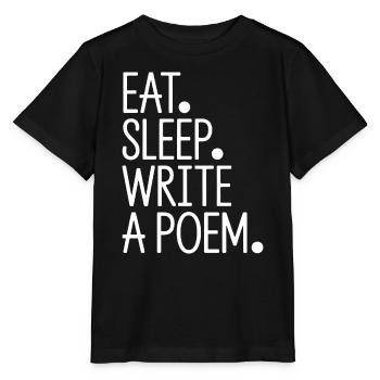 Mange, dors, écris un poème - T-shirt bio MINI CREATOR Stanley/Stella Enfant - noir - Devant - Mikhail (115cm)