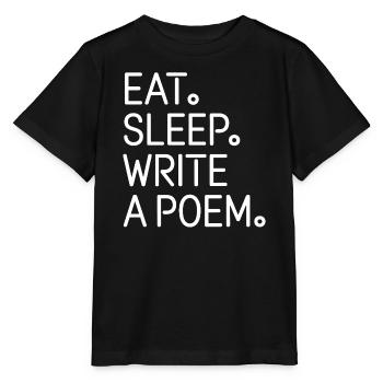 Iss, schlaf, ein Gedicht schreiben - Stanley/Stella Kinder T-Shirt MINI CREATOR  - Schwarz - Vorne - Mikhail (115cm)