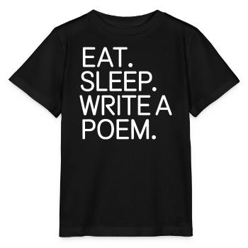 Mange, dors, écris un poème - T-shirt bio MINI CREATOR Stanley/Stella Enfant - noir - Devant - Mikhail (115cm)