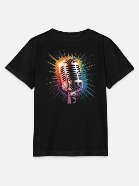 Mikrofon-Kunstdruck - Stanley/Stella Kinder T-Shirt MINI CREATOR  - Schwarz