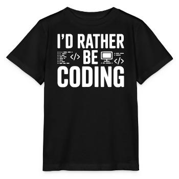 Ich würde lieber programmieren - Stanley/Stella Kinder T-Shirt MINI CREATOR  - Schwarz - Vorne - Mikhail (115cm)