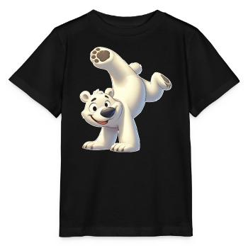 Polar Bear Handstand Somersault North Pole Gymnastics - Stanley/Stella MINI CREATOR Kids’ T-Shirt - black - Front - Mikhail (115cm)
