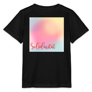 Werte Solidarität - Stanley/Stella Kinder T-Shirt MINI CREATOR  - Schwarz - Vorne - Mikhail (115cm)