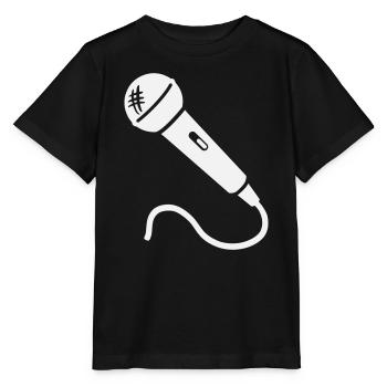 Mikrofon Karaoke Musiker Sänger Mikrophon Singen - Stanley/Stella Kinder T-Shirt MINI CREATOR  - Schwarz - Vorne - Mikhail (115cm)
