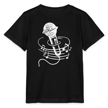 Sänger Mikrofon Karaoke Musiker Mikrophon Singen - Stanley/Stella Kinder T-Shirt MINI CREATOR  - Schwarz - Vorne - Mikhail (115cm)