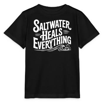 L’eau salée guérit tout - T-shirt bio MINI CREATOR Stanley/Stella Enfant - noir - Devant - Mikhail (115cm)