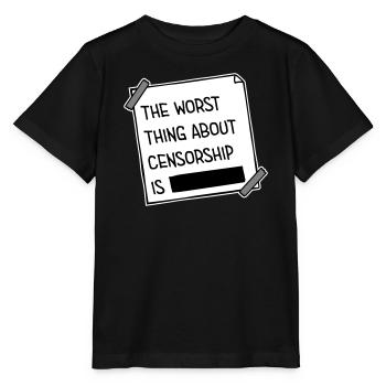Le pire dans la censure, c’est l’ironie amusante - T-shirt bio MINI CREATOR Stanley/Stella Enfant - noir - Devant - Mikhail (115cm)