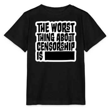Le pire dans la censure, c’est l’ironie amusante - T-shirt bio MINI CREATOR Stanley/Stella Enfant - noir - Devant - Mikhail (115cm)