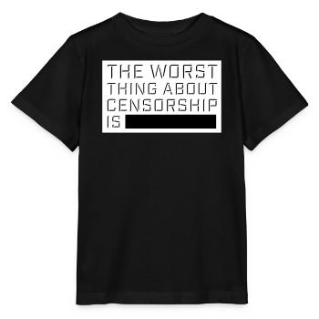 Le pire dans la censure, c’est l’ironie amusante - T-shirt bio MINI CREATOR Stanley/Stella Enfant - noir - Devant - Mikhail (115cm)