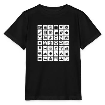 Travel Helper Tourist Help Tourismus-Ikonen für den Ort - Stanley/Stella Kinder T-Shirt MINI CREATOR  - Schwarz - Vorne - Mikhail (115cm)