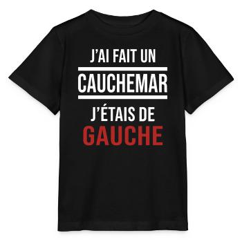j'ai fais un cauchemar j'étais de gauche - T-shirt bio MINI CREATOR Stanley/Stella Enfant - noir - Devant - Mikhail (115cm)