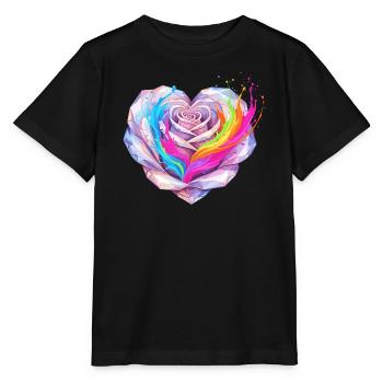 Kristallherz Regenbogenfusion - Stanley/Stella Kinder T-Shirt MINI CREATOR  - Schwarz - Vorne - Mikhail (115cm)