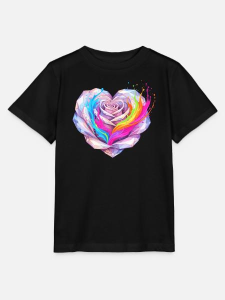 Kristallherz Regenbogenfusion - Stanley/Stella Kinder T-Shirt MINI CREATOR - Schwarz