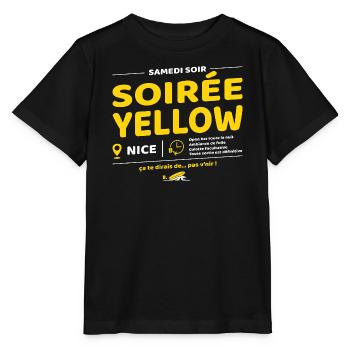 Soirée Yellow ! Soirées culte de Brice - T-shirt bio MINI CREATOR Stanley/Stella Enfant - noir - Devant - Mikhail (115cm)
