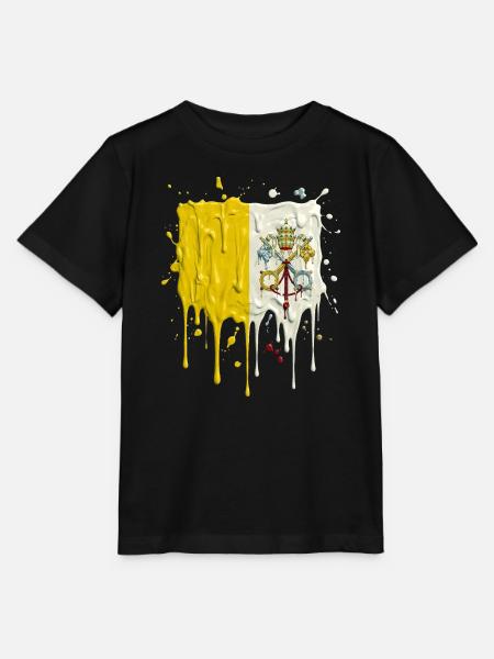 Vatikans Gelb-Weiß Farbsplit - Stanley/Stella Kinder T-Shirt MINI CREATOR  - Schwarz