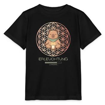 Erleuchtung loading – Funny Capybara Yoga Geschenk - Stanley/Stella Kinder T-Shirt MINI CREATOR  - Schwarz - Vorne - Mikhail (115cm)