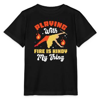 Tanzen Wirbel Tanzschule Feuerstab Tänzerin - Stanley/Stella Kinder T-Shirt MINI CREATOR  - Schwarz - Vorne - Mikhail (115cm)