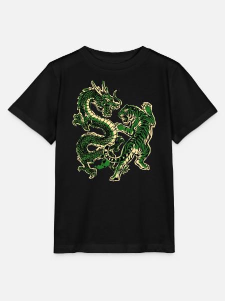 Chinesischer Drache Tiger - Stanley/Stella Kinder T-Shirt MINI CREATOR - Schwarz