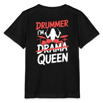 I´m Drummer Queen Drum Set Funny Drummer Girl - Stanley/Stella Kinder T-Shirt MINI CREATOR  - Schwarz - Vorne - Mikhail (115cm)