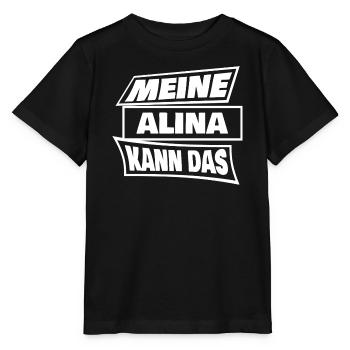 Alina als Sprueche - Stanley/Stella Kinder T-Shirt MINI CREATOR  - Schwarz - Vorne - Mikhail (115cm)