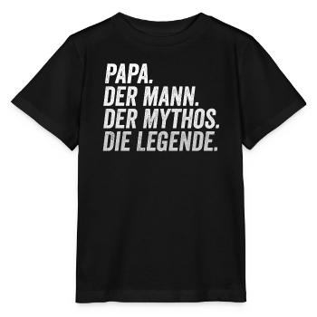 Papa Mann Mythos Legende - Stanley/Stella Kinder T-Shirt MINI CREATOR  - Schwarz - Vorne - Mikhail (115cm)