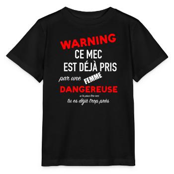 Humour homme couple femme jalouse saint valentin - T-shirt bio MINI CREATOR Stanley/Stella Enfant - noir - Devant - Mikhail (115cm)
