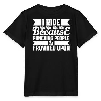 Ride because punching is not allowed - Stanley/Stella MINI CREATOR Kids’ T-Shirt - black - Front - Mikhail (115cm)