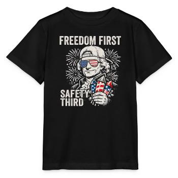 Freedom first, security in third place. Jef - Stanley/Stella MINI CREATOR Kids’ T-Shirt - black - Front - Mikhail (115cm)