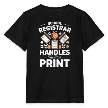 Schulsekretariat Büro Schule Organisation Arbeit - Stanley/Stella Kinder T-Shirt MINI CREATOR  - Schwarz - Vorne - Mikhail (115cm)