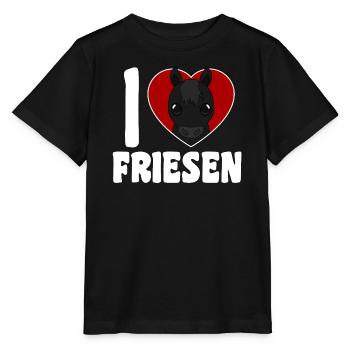 Ich liebe Friesen - Pferdeherz - Stanley/Stella Kinder T-Shirt MINI CREATOR  - Schwarz - Vorne - Mikhail (115cm)