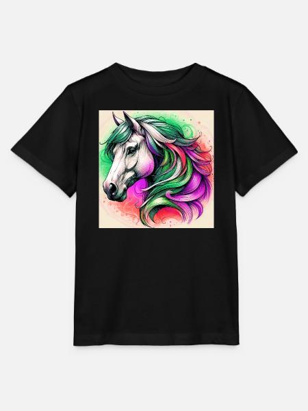 Pferd - Stanley/Stella Kinder T-Shirt MINI CREATOR - Schwarz