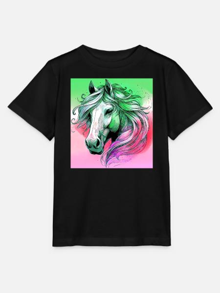 Pferd - Stanley/Stella Kinder T-Shirt MINI CREATOR - Schwarz