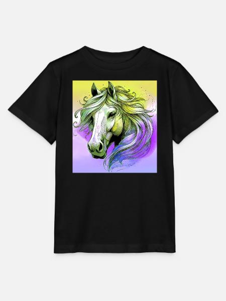 Pferd - Stanley/Stella Kinder T-Shirt MINI CREATOR - Schwarz