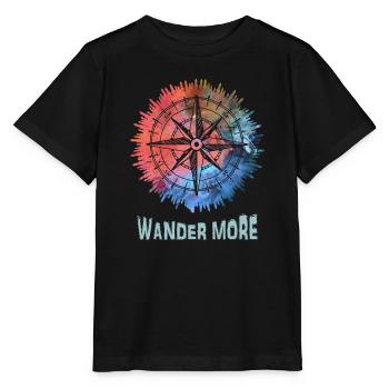 Wander More Compass Tie-Dye - T-shirt bio MINI CREATOR Stanley/Stella Enfant - noir - Devant - Mikhail (115cm)