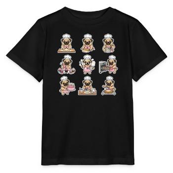 Lustiger Mops Baecker Backen Konditor - Stanley/Stella Kinder T-Shirt MINI CREATOR  - Schwarz - Vorne - Mikhail (115cm)