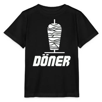 Döner Spieß Icon Schwarz-Weiß - Stanley/Stella Kinder T-Shirt MINI CREATOR  - Schwarz - Vorne - Mikhail (115cm)