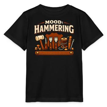 Stimmung: Hämmern | Lederwerkzeug - Stanley/Stella Kinder T-Shirt MINI CREATOR  - Schwarz - Vorne - Mikhail (115cm)