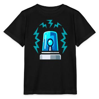 Illustration de l’alarme de la sirène à lumière bleue - T-shirt bio MINI CREATOR Stanley/Stella Enfant - noir - Devant - Mikhail (115cm)
