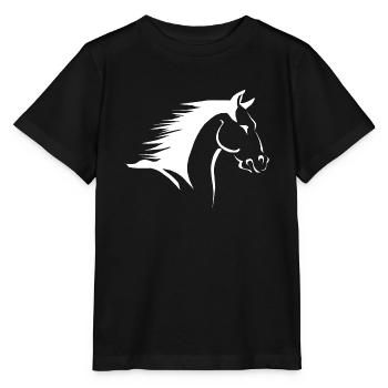 Horse head silhouette in contrast - Stanley/Stella MINI CREATOR Kids’ T-Shirt - black - Front - Mikhail (115cm)
