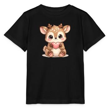 Little whale spin with heart - Stanley/Stella MINI CREATOR Kids’ T-Shirt - black - Front - Mikhail (115cm)