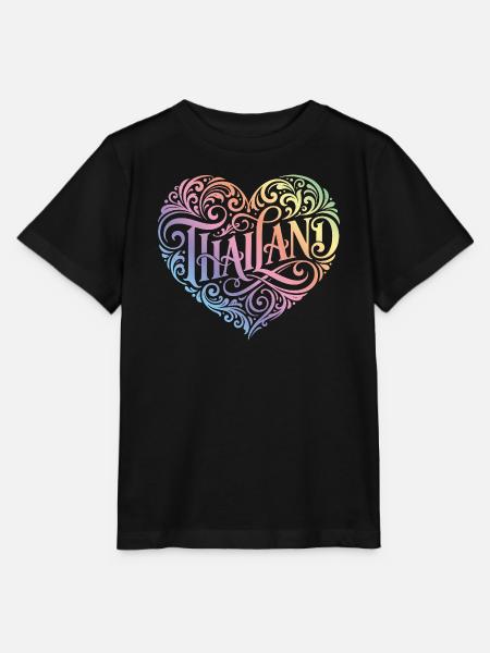 Thailand Herz Bunt - Stanley/Stella Kinder T-Shirt MINI CREATOR - Schwarz