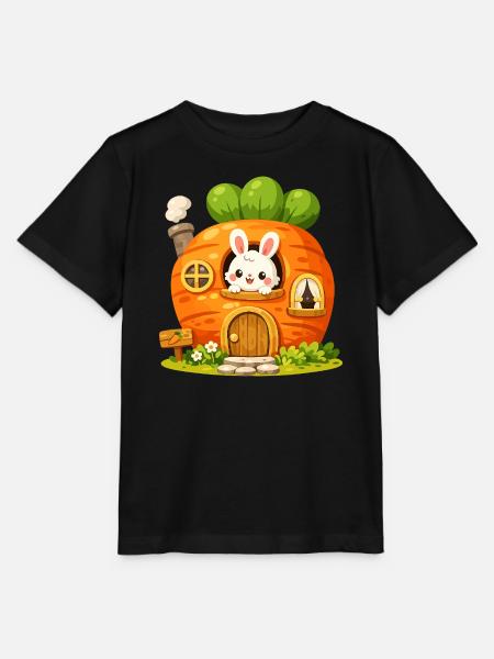 Karottenhaus mit Häschen - Stanley/Stella Kinder T-Shirt MINI CREATOR - Schwarz