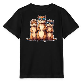 Trio de lunettes de soleil - T-shirt bio MINI CREATOR Stanley/Stella Enfant - noir - Devant - Mikhail (115cm)